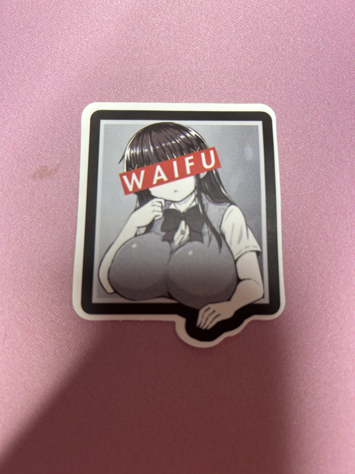 black and white waifu lewd stickers #14