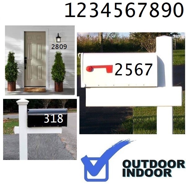 Mailbox Address locker Numbers Decal Sticker Window Door Wall Sign, LUCIDA CONSO