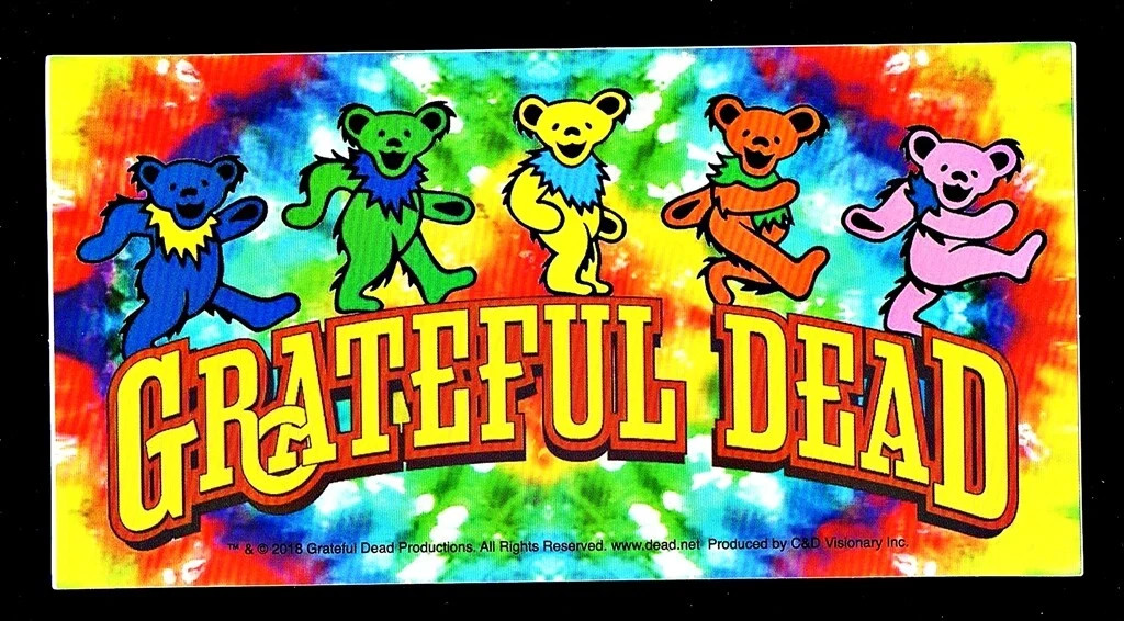Grateful Dead Bears Tie Dye Sticker Decal Car Truck Wall Mirror Phone Tumbler Bu