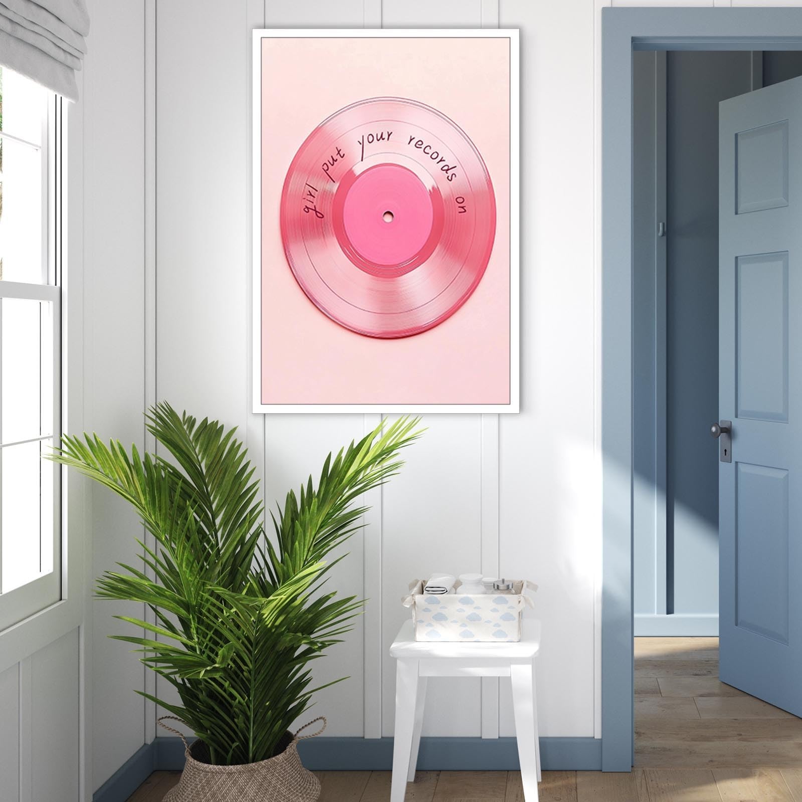 LRCYBMN Vintage Light Pink Vinyl Record Wall Art Poster Retro Maximalist Ecle…