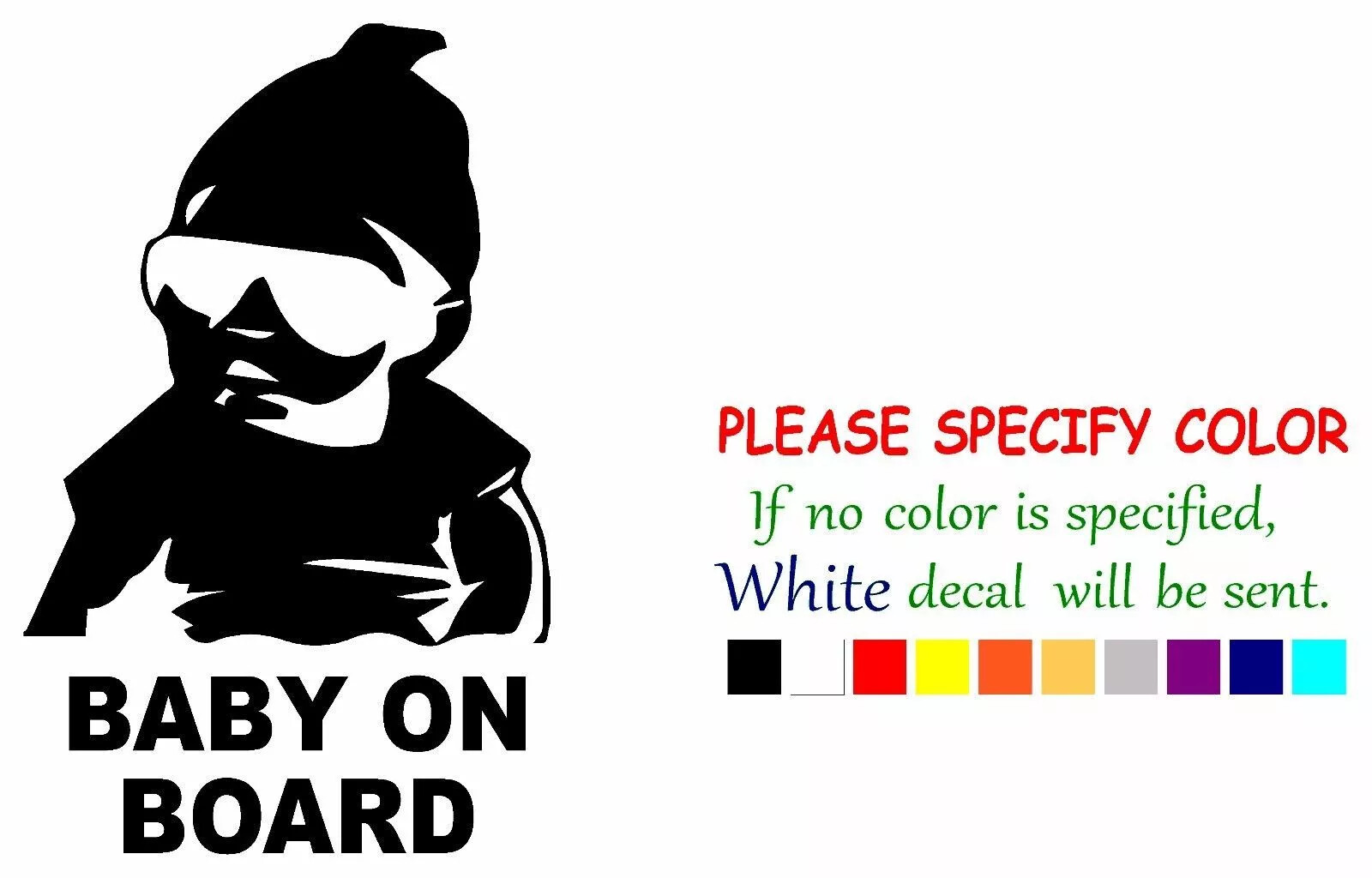 Baby on Board Adhesive Vinyl Decal Sticker Car Truck window Various Sizes