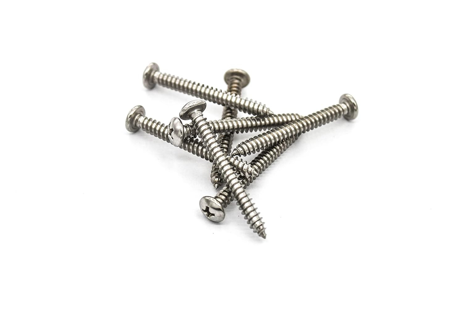 50Pcs #10 X 1-3/4" Stainless Steel Cross Head Cross Wood Screw, 18-8 (304) Stain