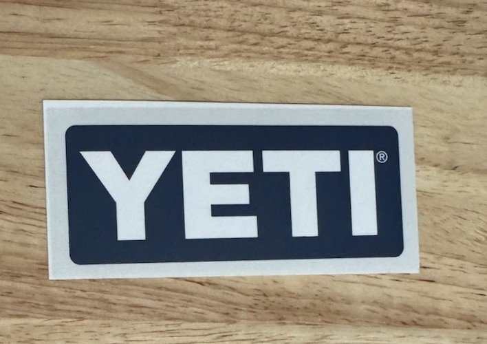 YETI Logo Sticker Navy White Brand New Authentic