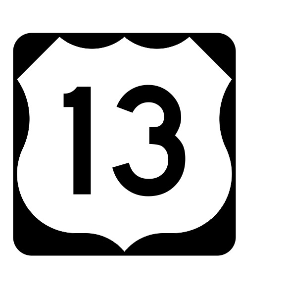 US Route 13 Sticker R1881 Highway Sign Road Sign