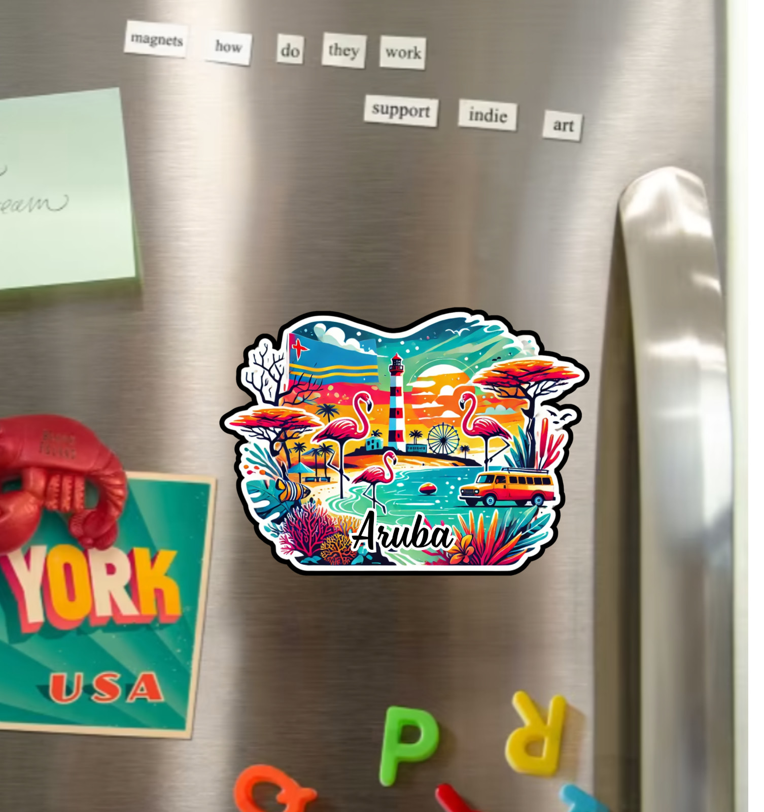 Aruba Fridge Magnet or Laptop Sticker