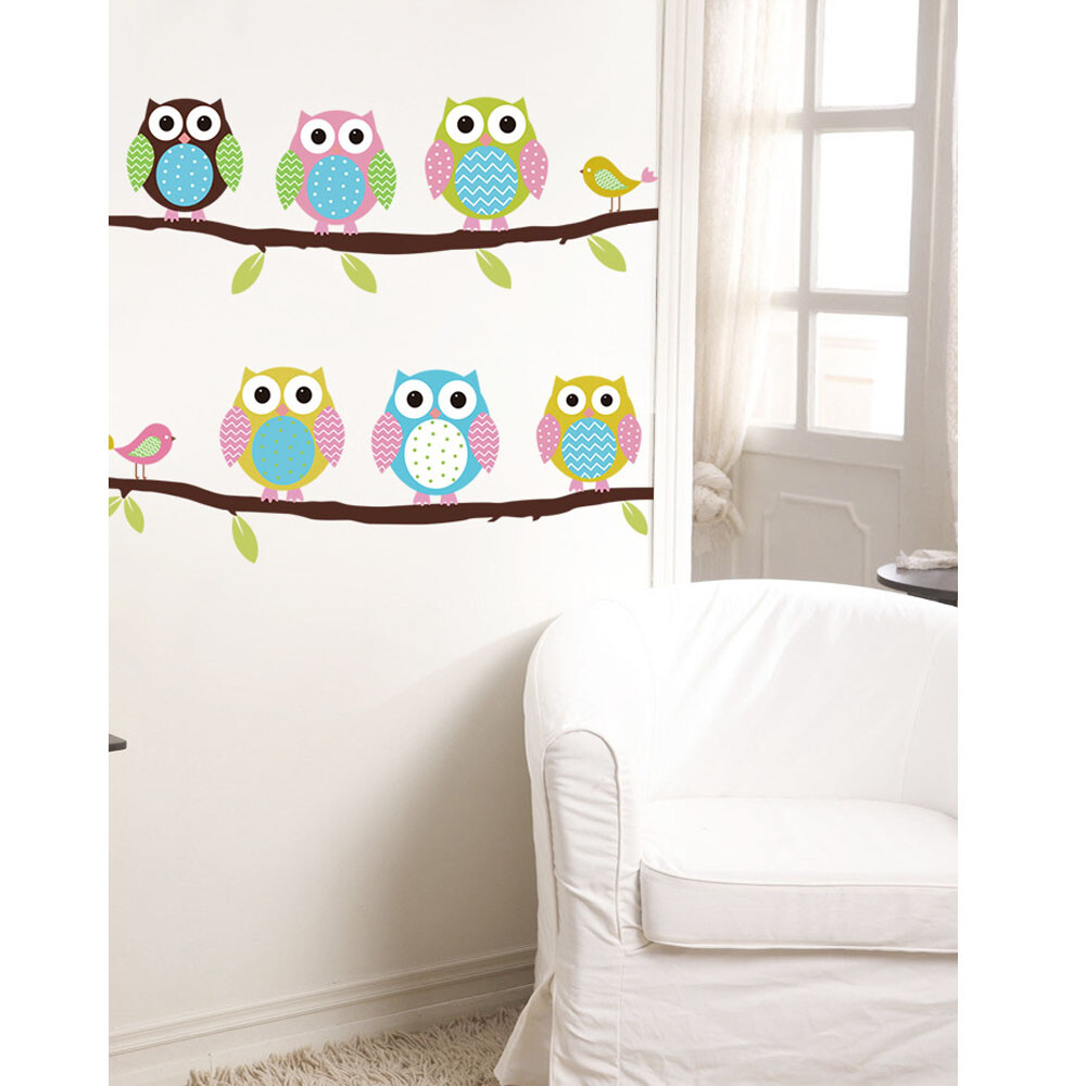 Owl Animal Nursery Kids ,Girl ,Boy, Wall Sticker Paper Decal Art Decor For Home