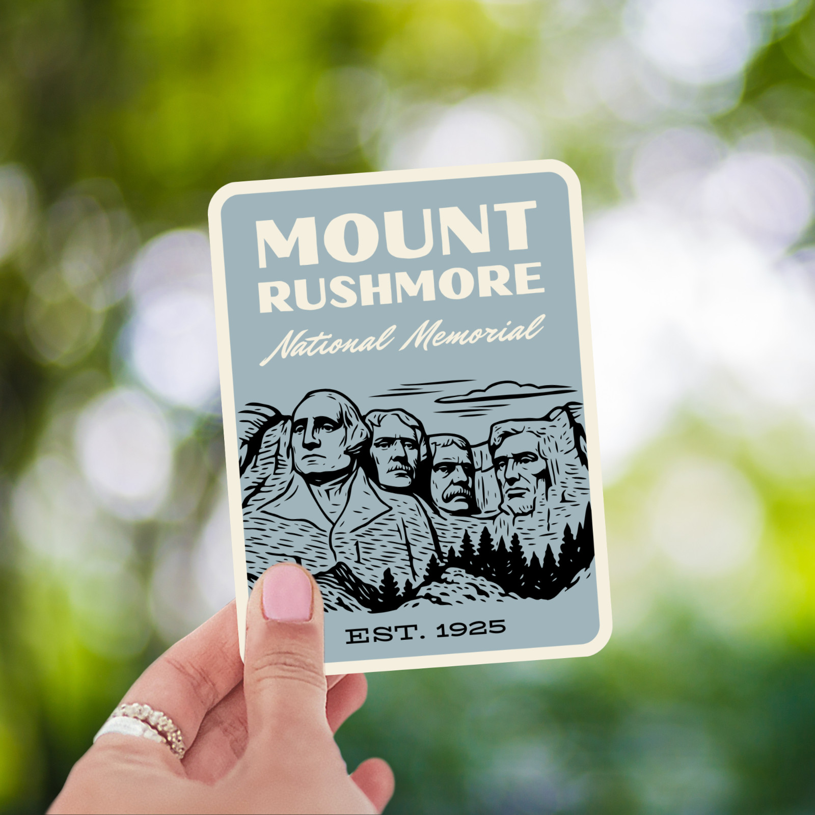 Mount Rushmore National Monument Sticker – Retro 1960s Style Decal
