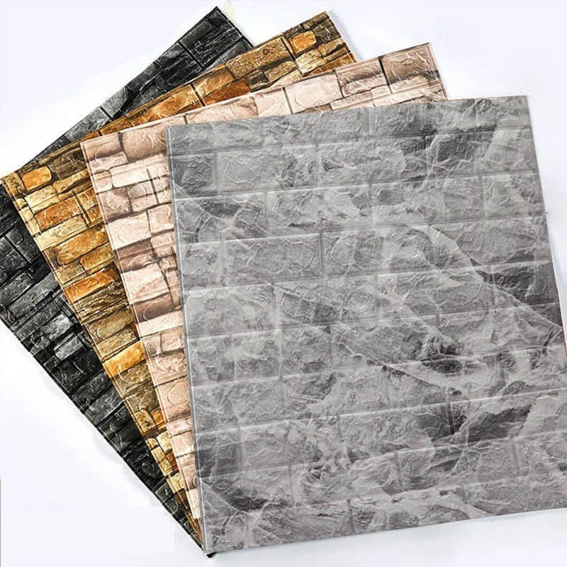DIY 3D Brick Wallpaper Self Adhesive Foam Wall Sticker Waterproof Decor Panel