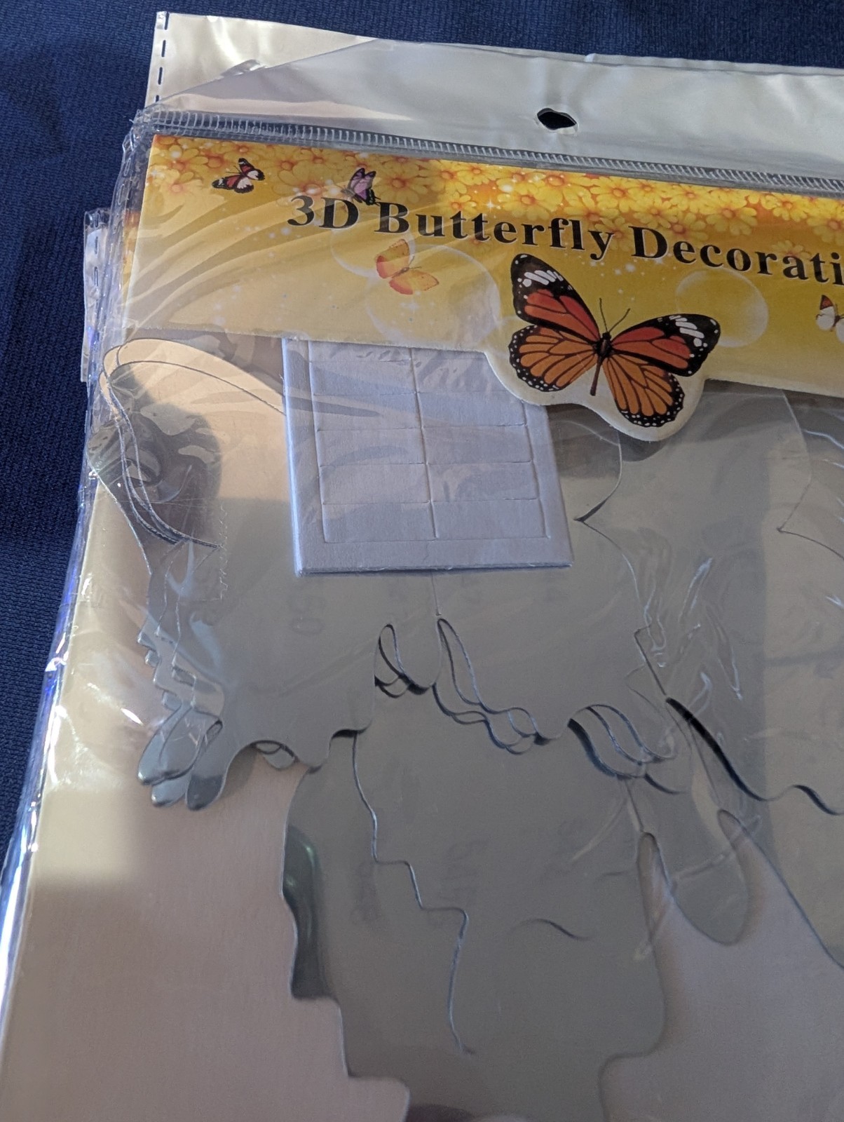 3D Unves DIY Silver Butterfly Decoration-Baby Bedroom Huge lot 25 Double Pks