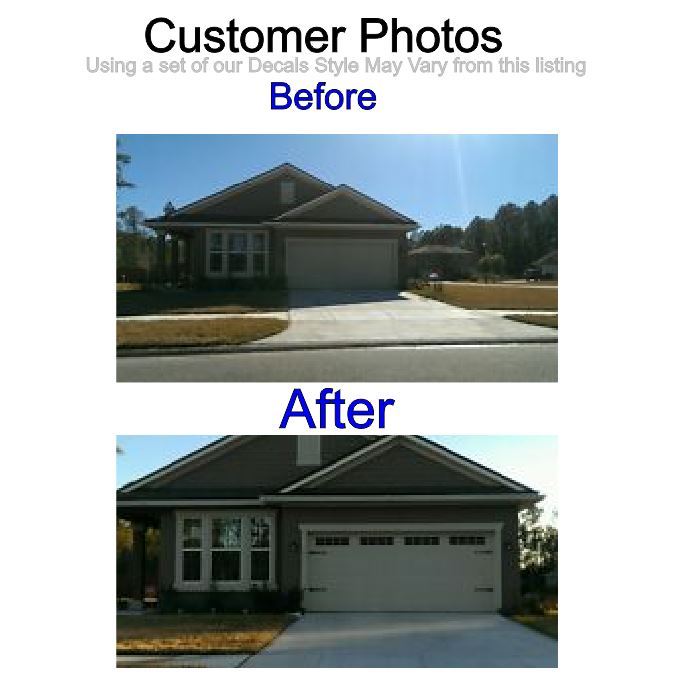 Garage Door Window Decal – Carriage House Faux Window Kit – No Faux Hardware