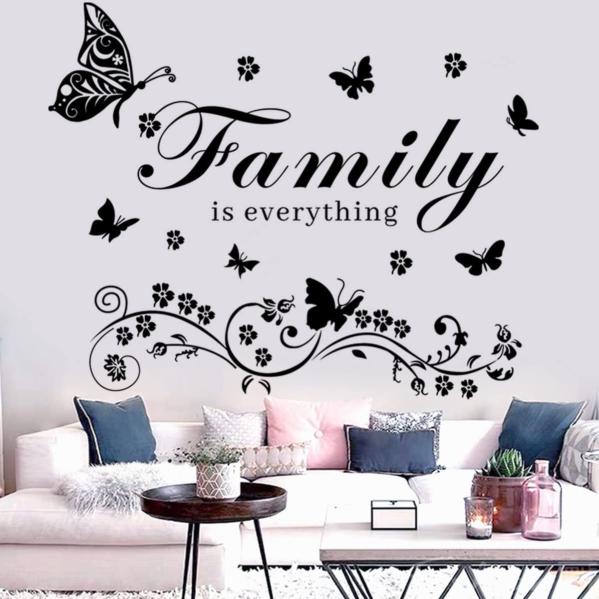 Family Wall Art Decal – Removable Wall Stickers Quotes 'Family is Everything'…