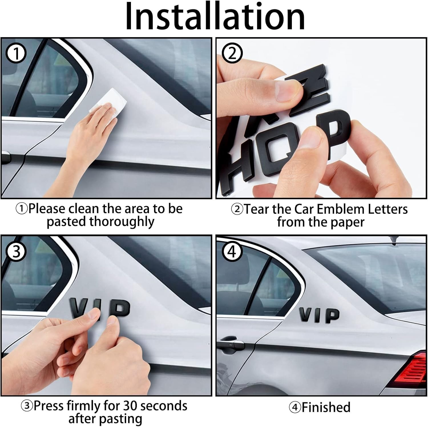 43 pegatinas con letras y emblemas para coche, 3D, cromadas, para bricolaje