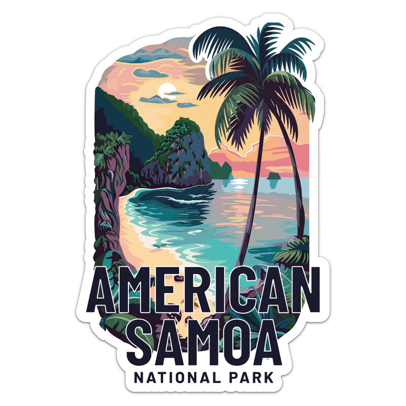Retro American Samoa National Park Vinyl Decal Car Bumper Sticker