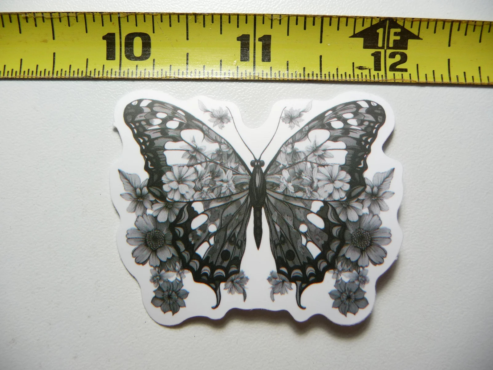 BUTTERFLY WITH MANY WILDFLOWERS SMALL STICKER DECAL NATURE OUTDOORS FUN CALMING