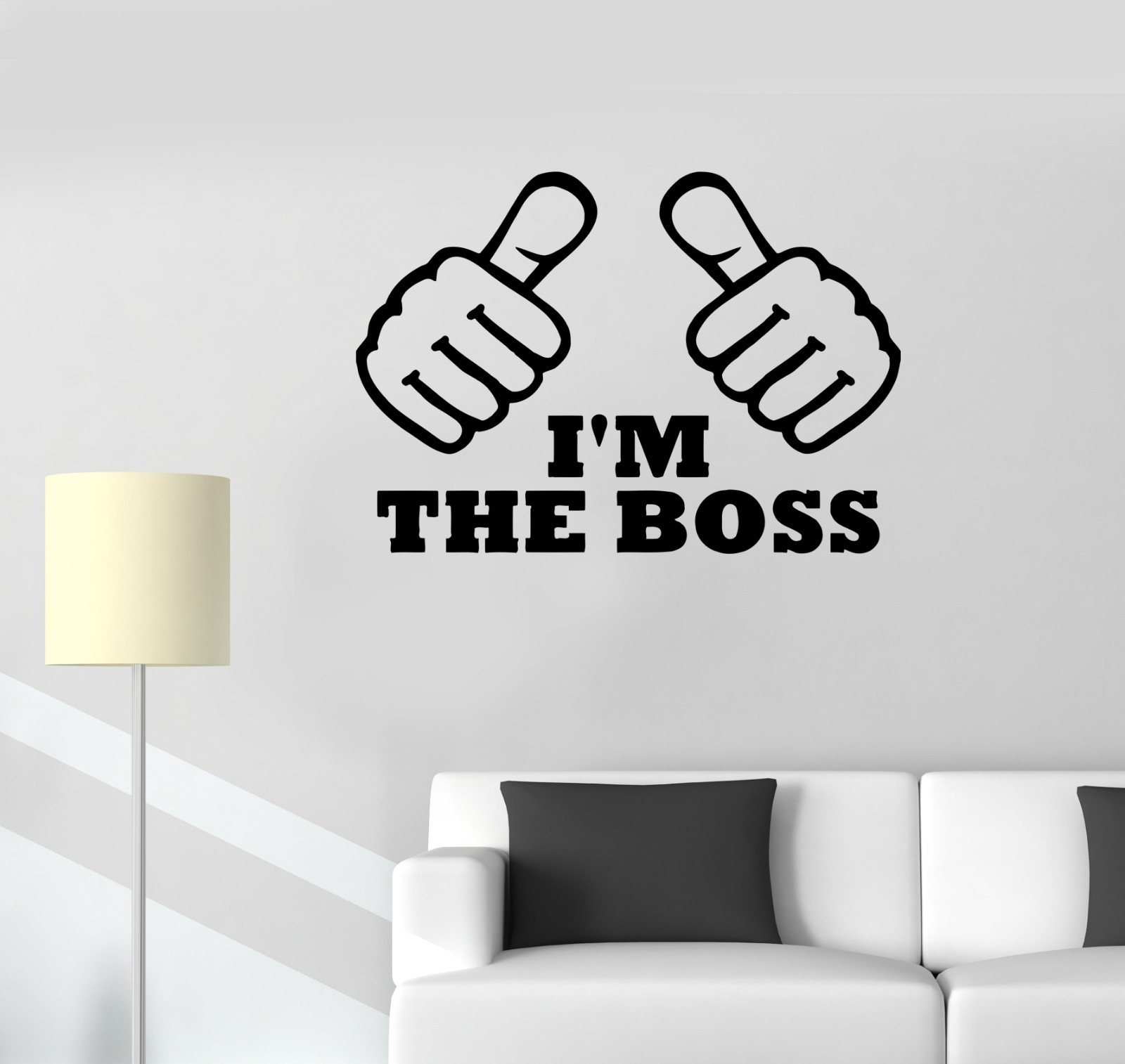 Wall Decal Hands Gestures Words Inscription Cool I’m The Boss Vinyl ed1336