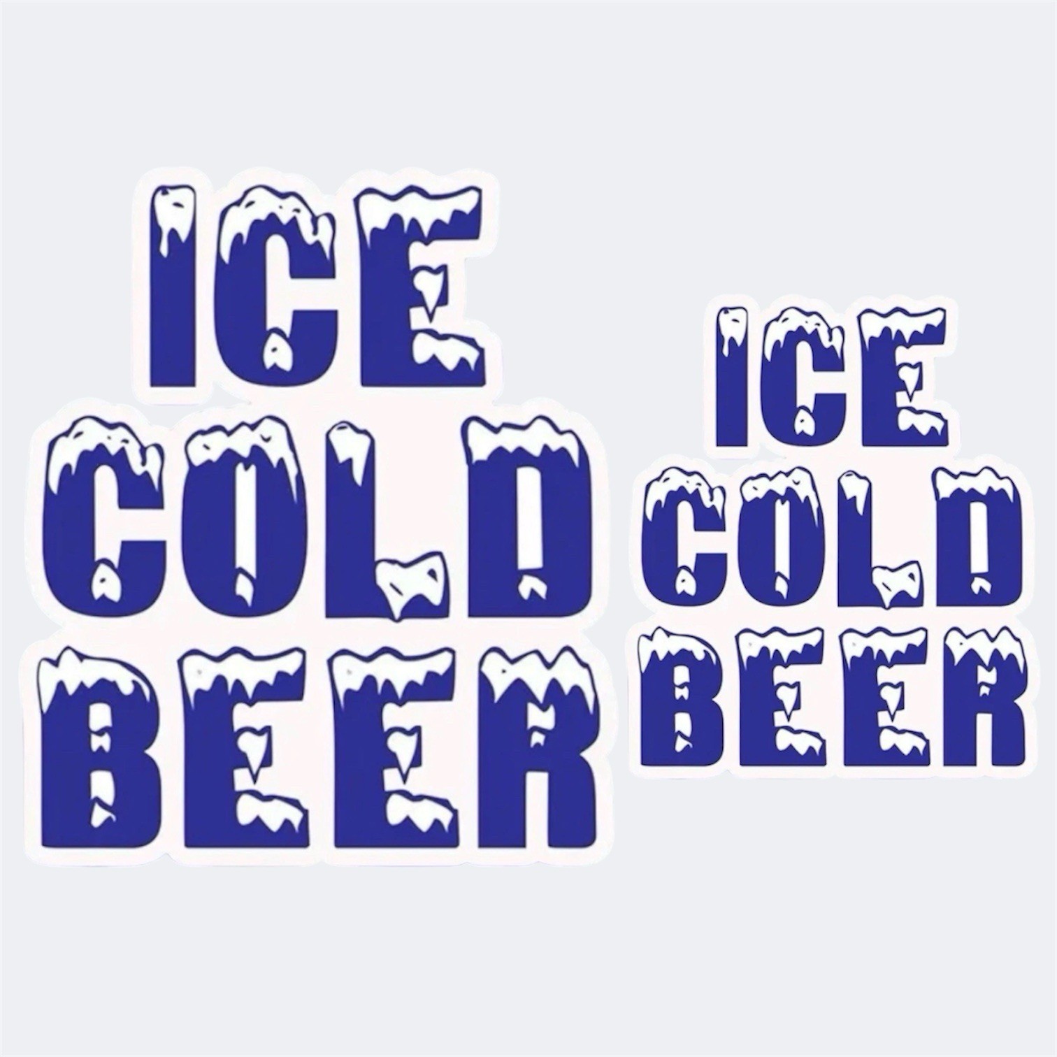 2 PACK – ICE COLD BEER 3” & 5” INCH Food Cooler Chest Boat Vinyl Sticker Decal
