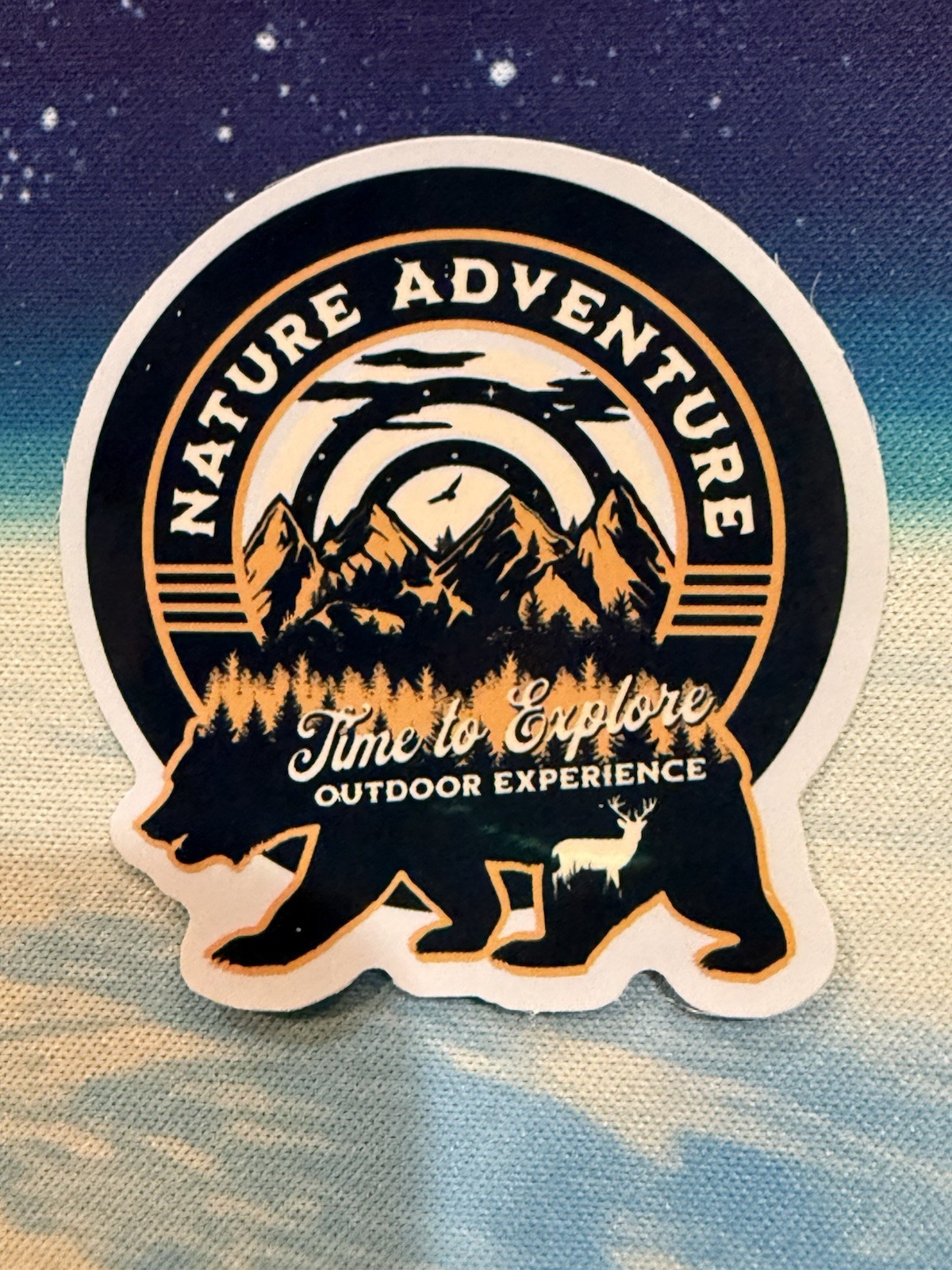 Outdoors Hiking Camping Adventure Nature Mountain Forest Trail Sticker Decal