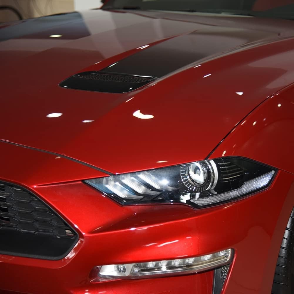 Glossy Black Exterior Hood Vent Air Outlet Cover Trim for Ford Mustang Accessori
