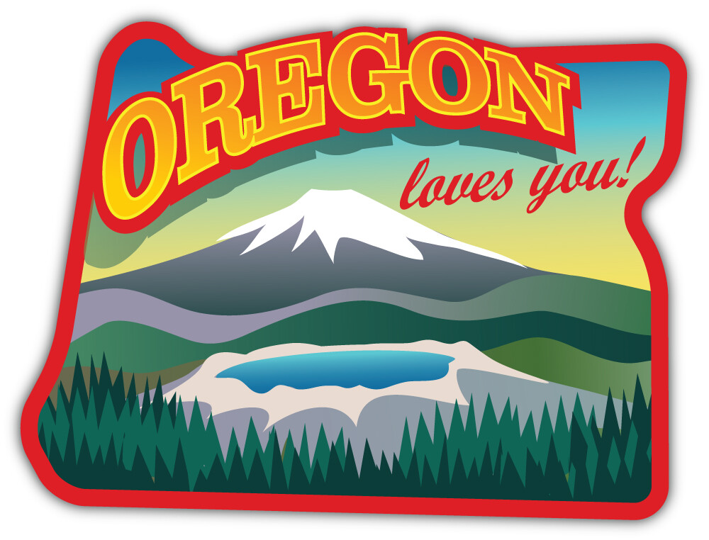 Oregon USA State Retro Badge Car Bumper Sticker Decal "SIZES"