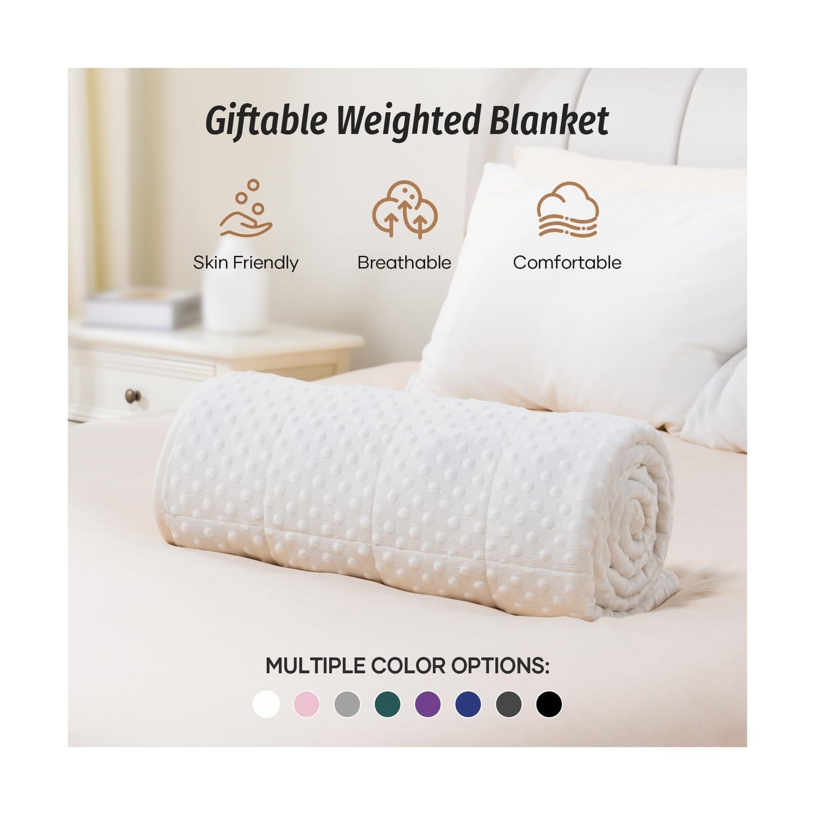 Wemore Minky Dot Weighted Blanket for Adults Queen Size 15 lbs,… USA FAST SHIP