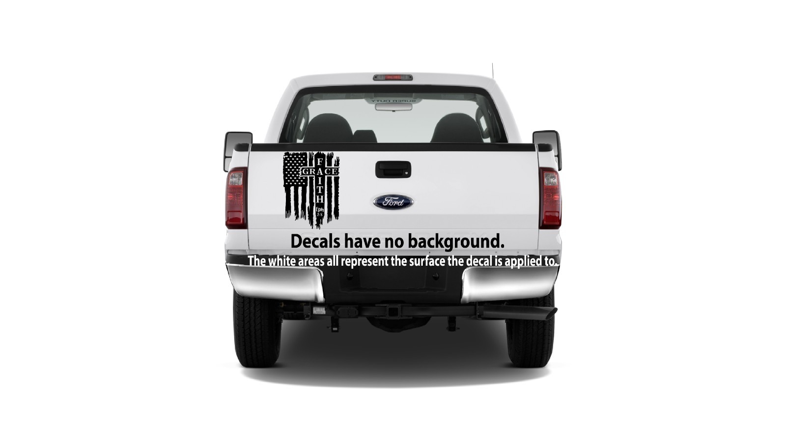 Distressed American Flag Cross Jesus Saves Grace Through Faith Decal Sticker