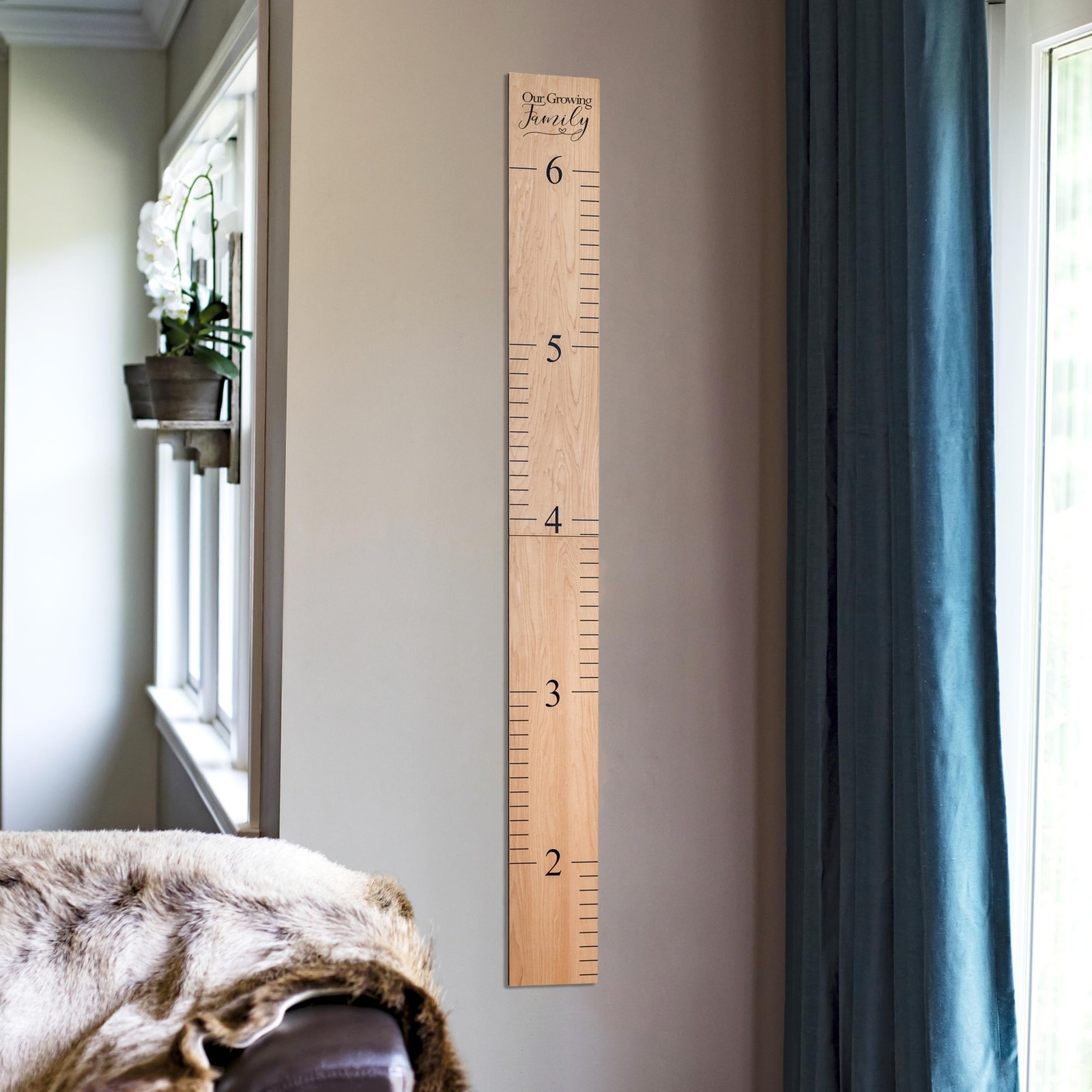Headwaters Studio Wooden Growth Chart – Kids Height Growing Family Natural