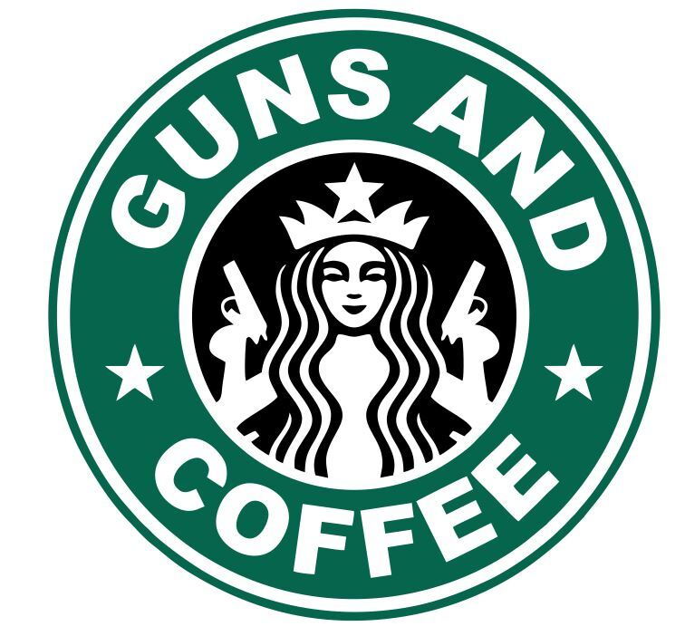 Guns and Coffee Sticker Decal Firearm Gun R7601