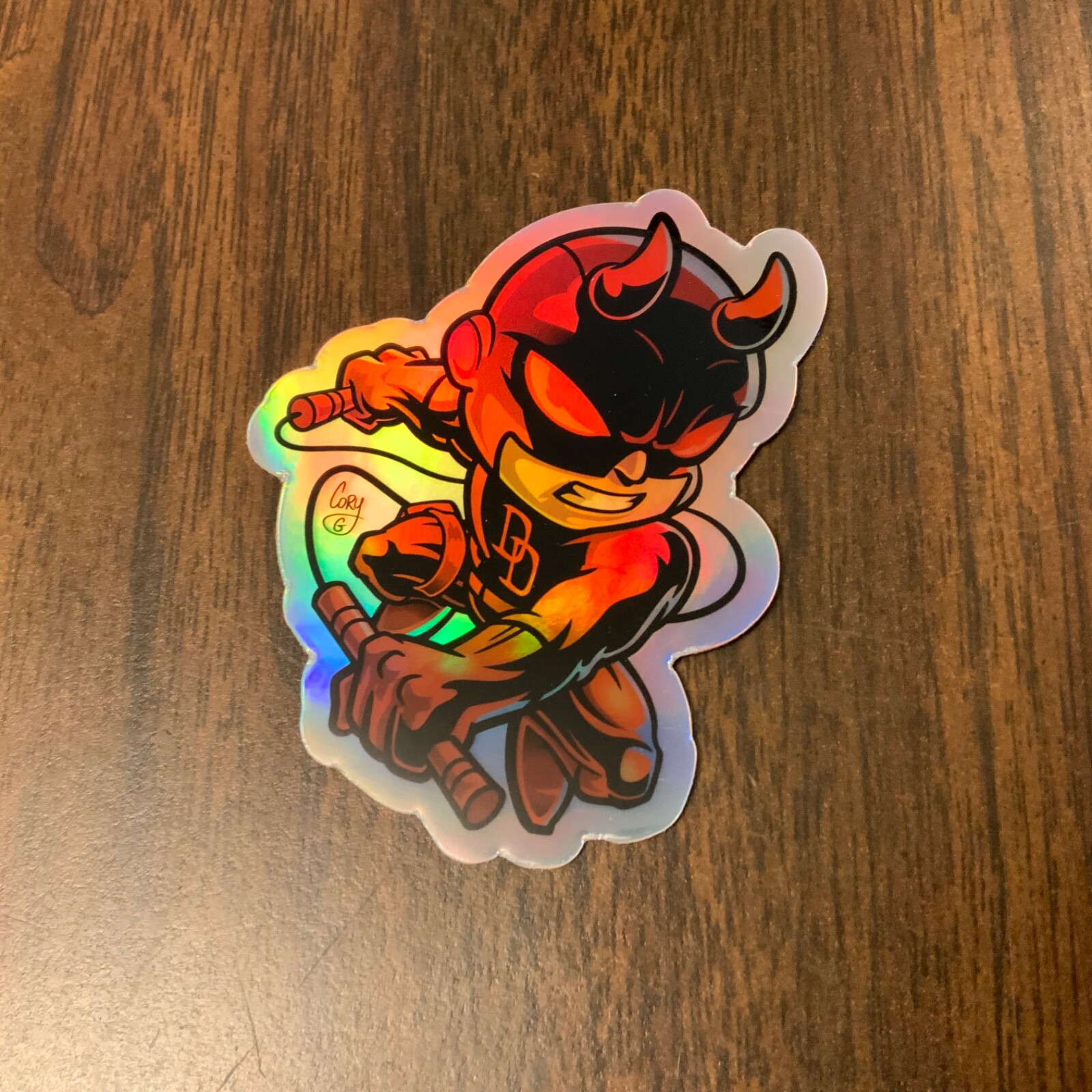 DareDevil 3” Vinyl Sticker Chibi Comic Book Scottie Man Without Fear Holographic