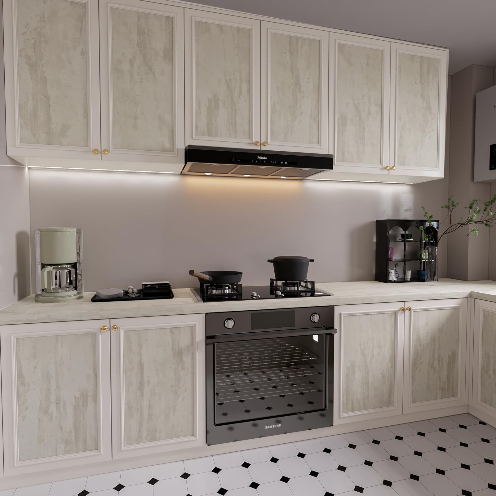 TOTIO Cream Concrete Wallpaper Peel Stick Milky White Plaster effect Contact …