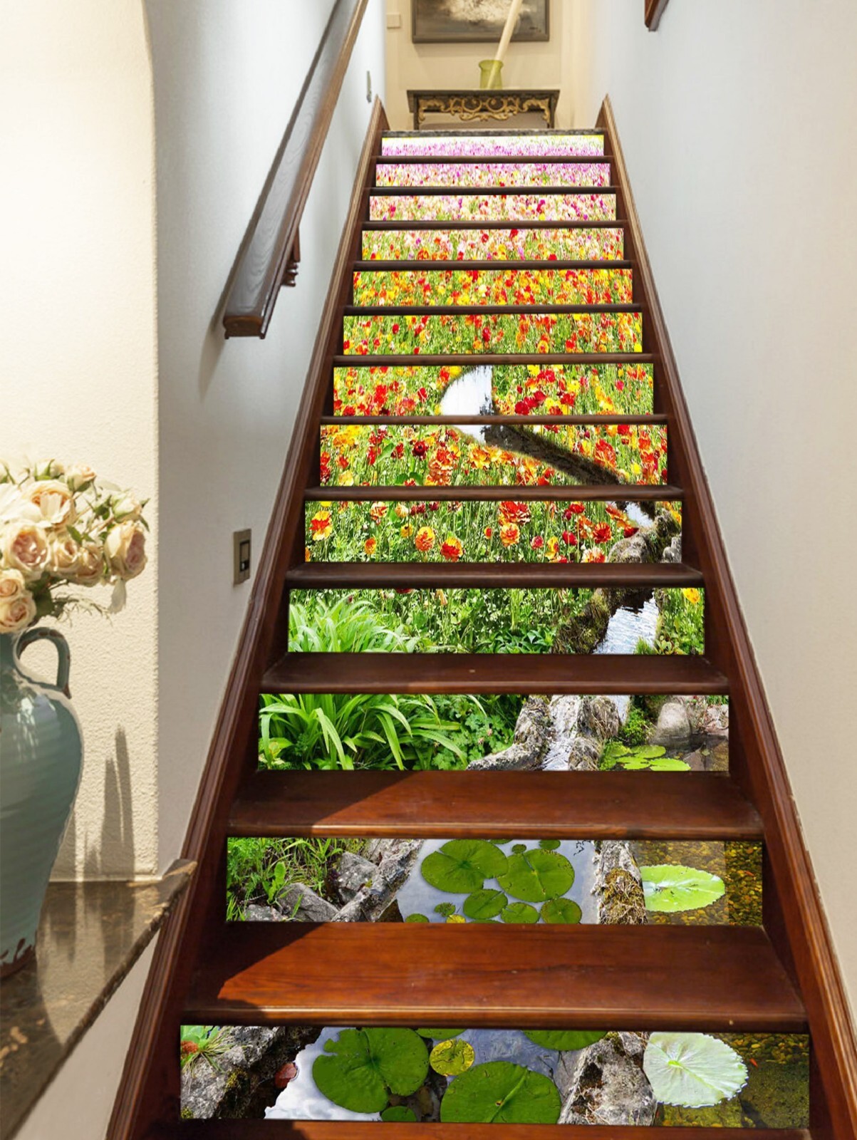 3D Garden Creek AZ895 Stair Risers Decoration Mural Vinyl Wallpaper Kay
