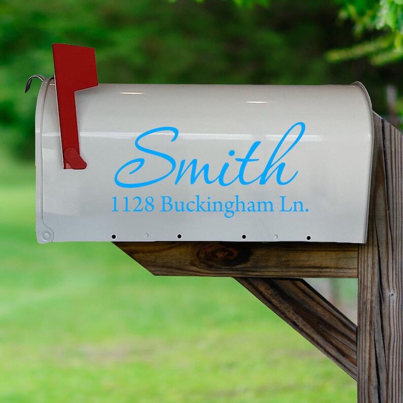 Personalized Mailbox Decals with Family Name and Address – CMB1