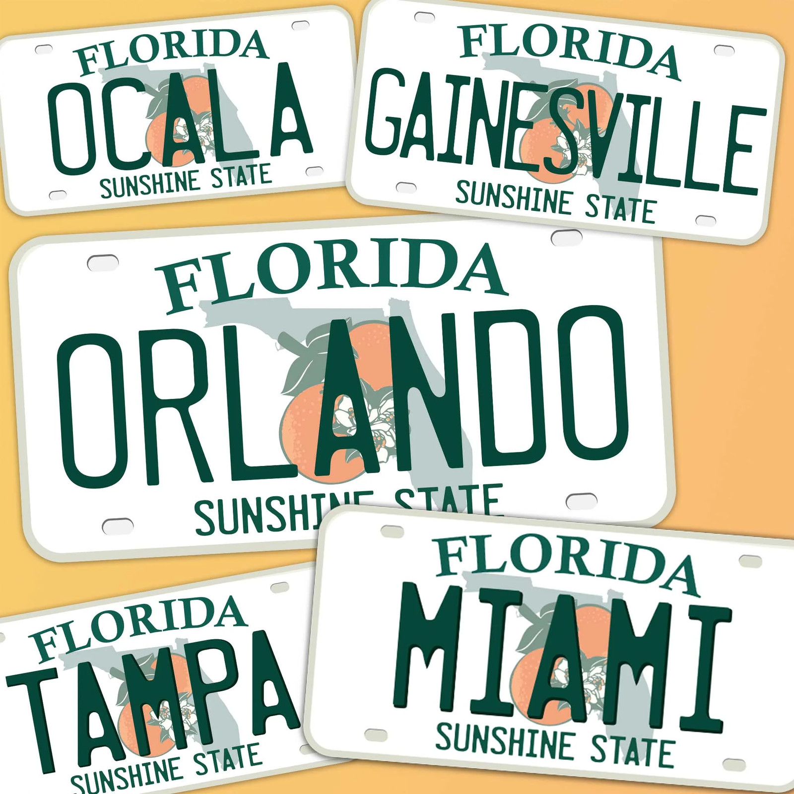 Florida License Plate Stickers – Choose Your FL City