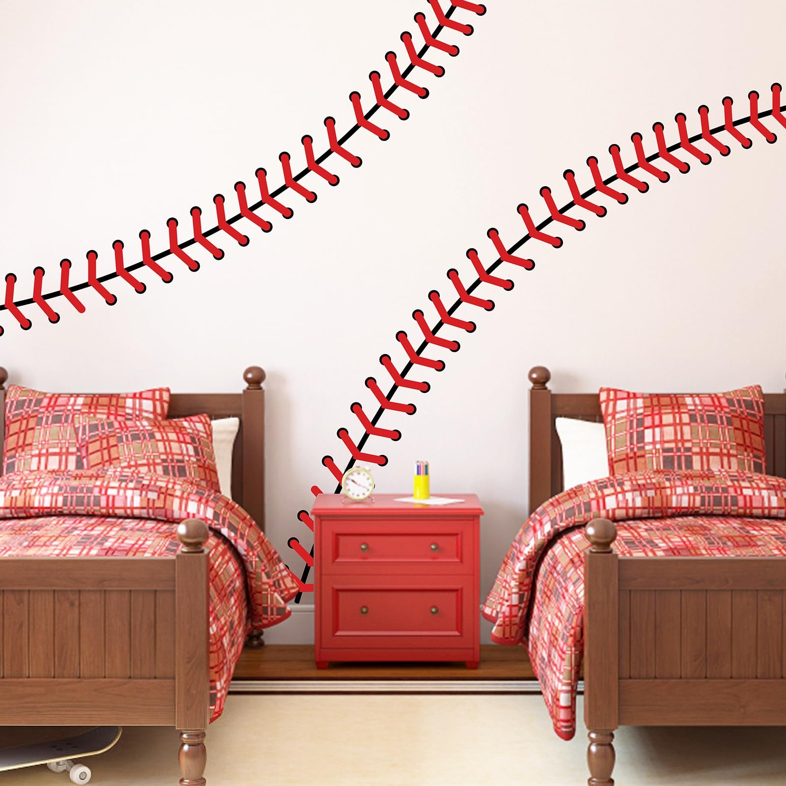 Giant Baseball Wall Decals 86 Inches Extra Large Stitches 1
