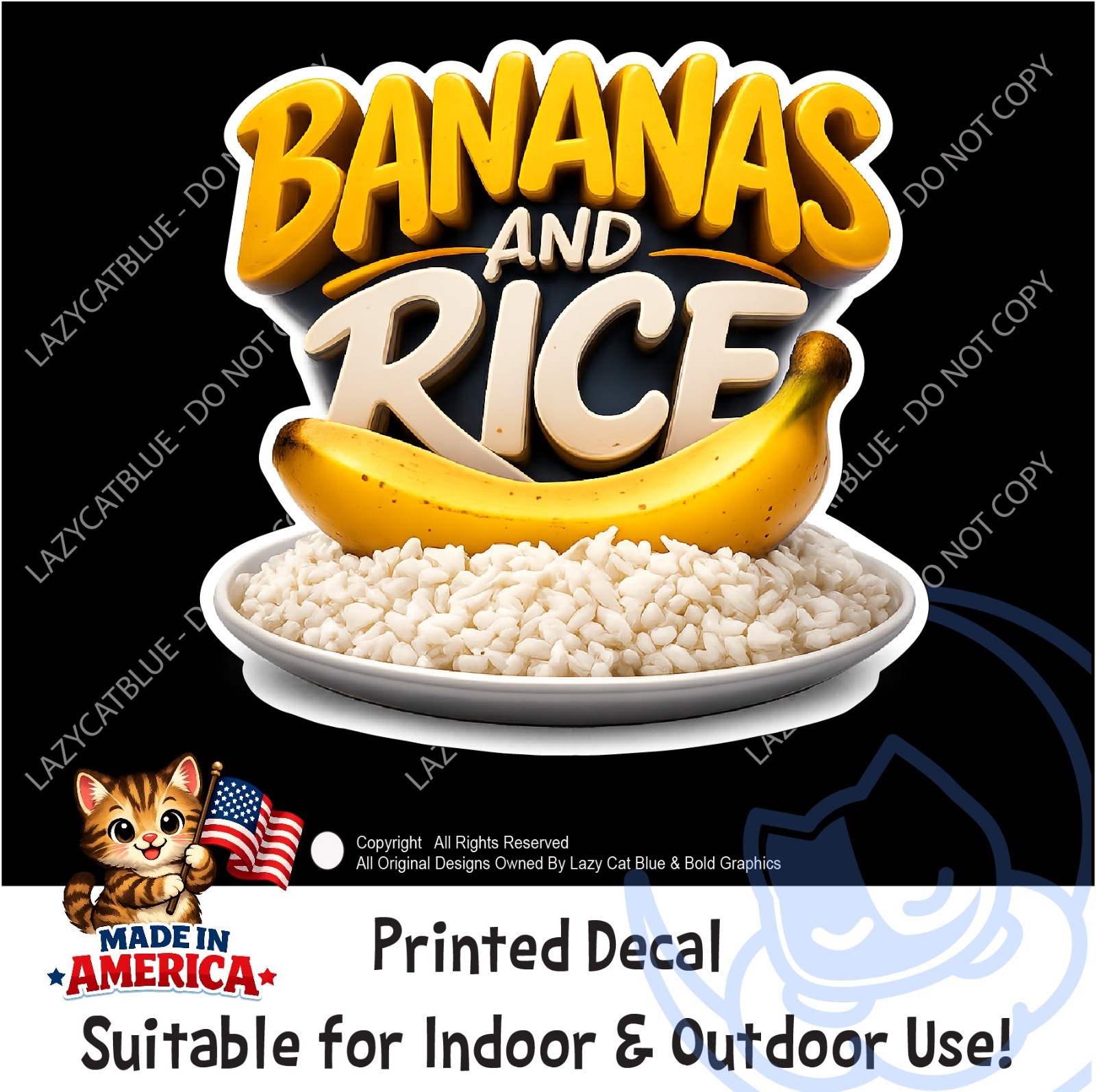 Bananas and Rice Decal Sticker Funny Anti Immigration ICE Joke Fraud Trump Walz