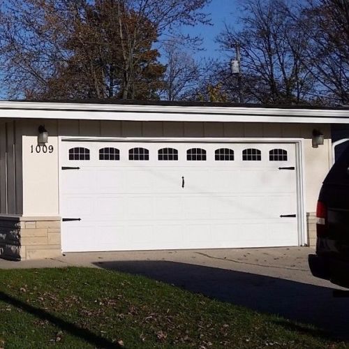 Garage Door Vinyl Window Decals Arched Craftsman – Double Door – Faux Windows