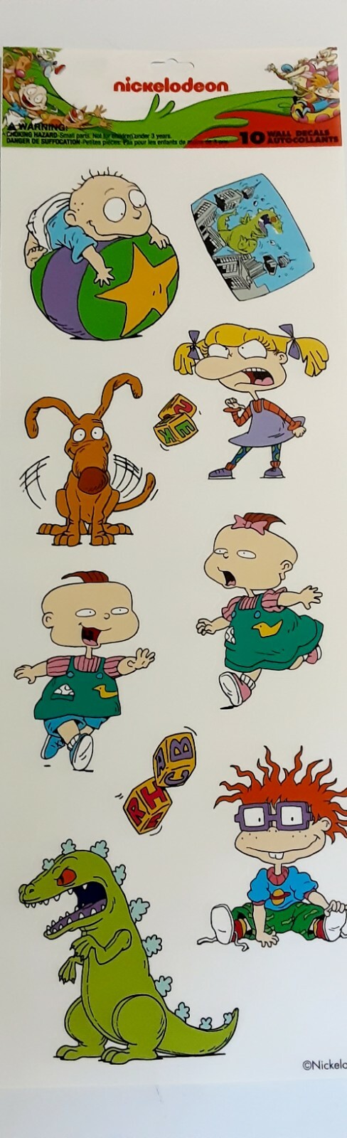 6 Nickelodeon 1990's Rugrats Removable Wall Decals 10/60 Total