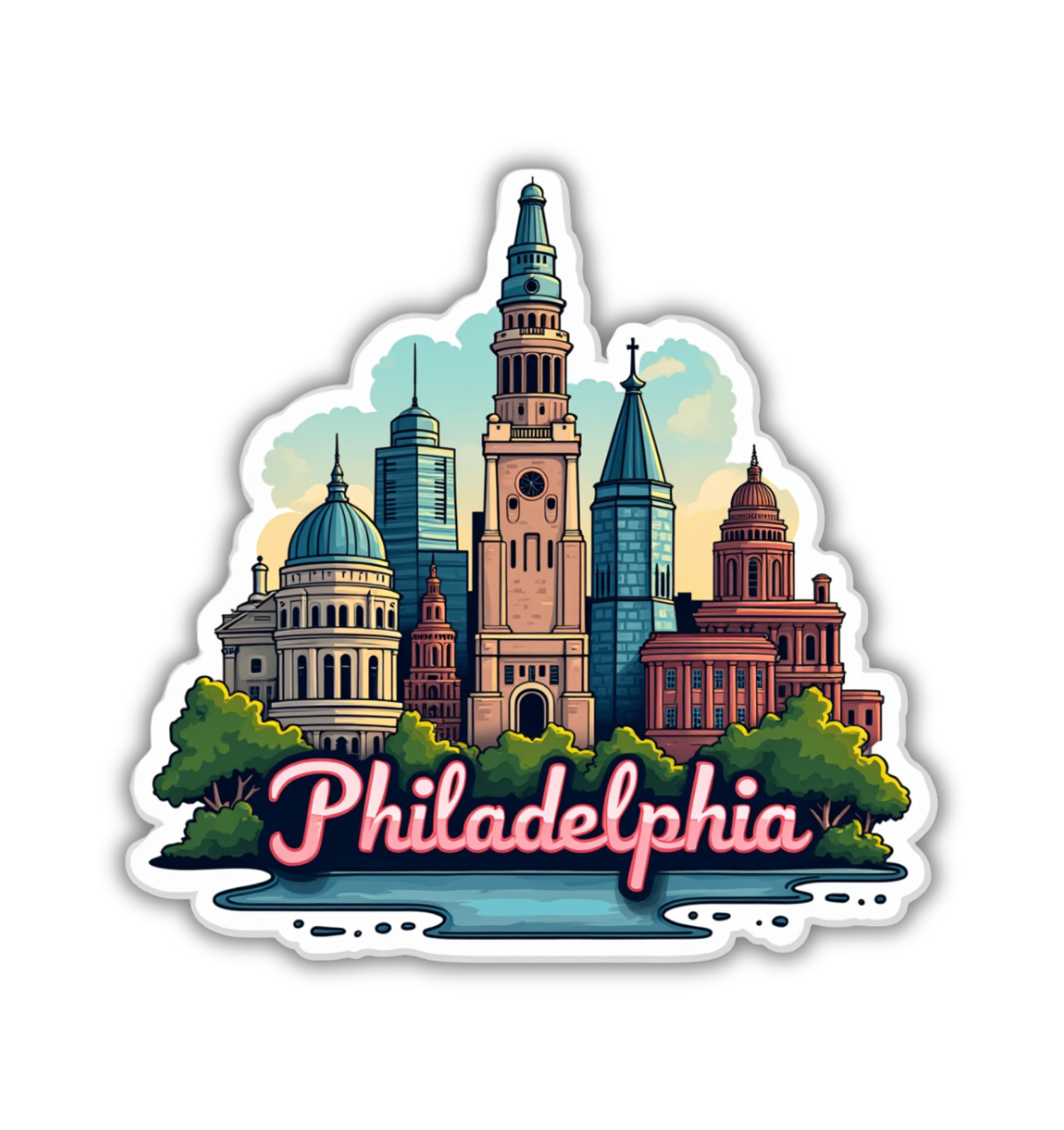 Philadelphia Philly Pennsylvania Fridge Magnet or Laptop Sticker
