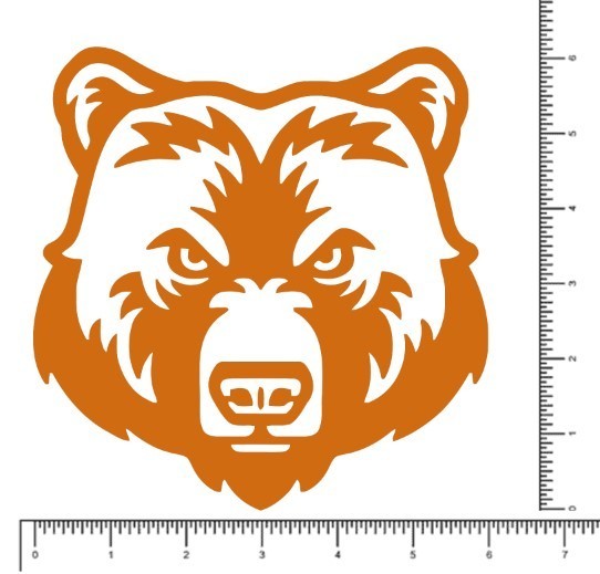 Bear Face 6" x 6" Vinyl Die Cut Decal, Waterproof, Durable Outdoor