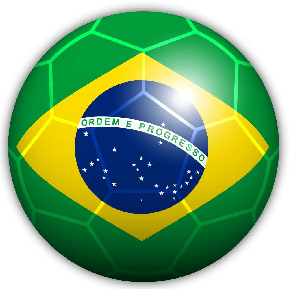 Brazil Flag Soccer Ball Round Shaped Flag Cut To Shape Vinyl Sticker