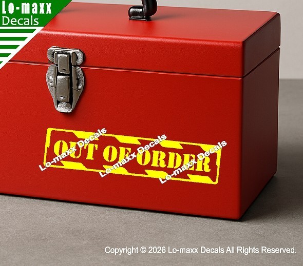 Out Of Order Hazard Stripe Die Cut Vinyl Decal High‑Performance Decal