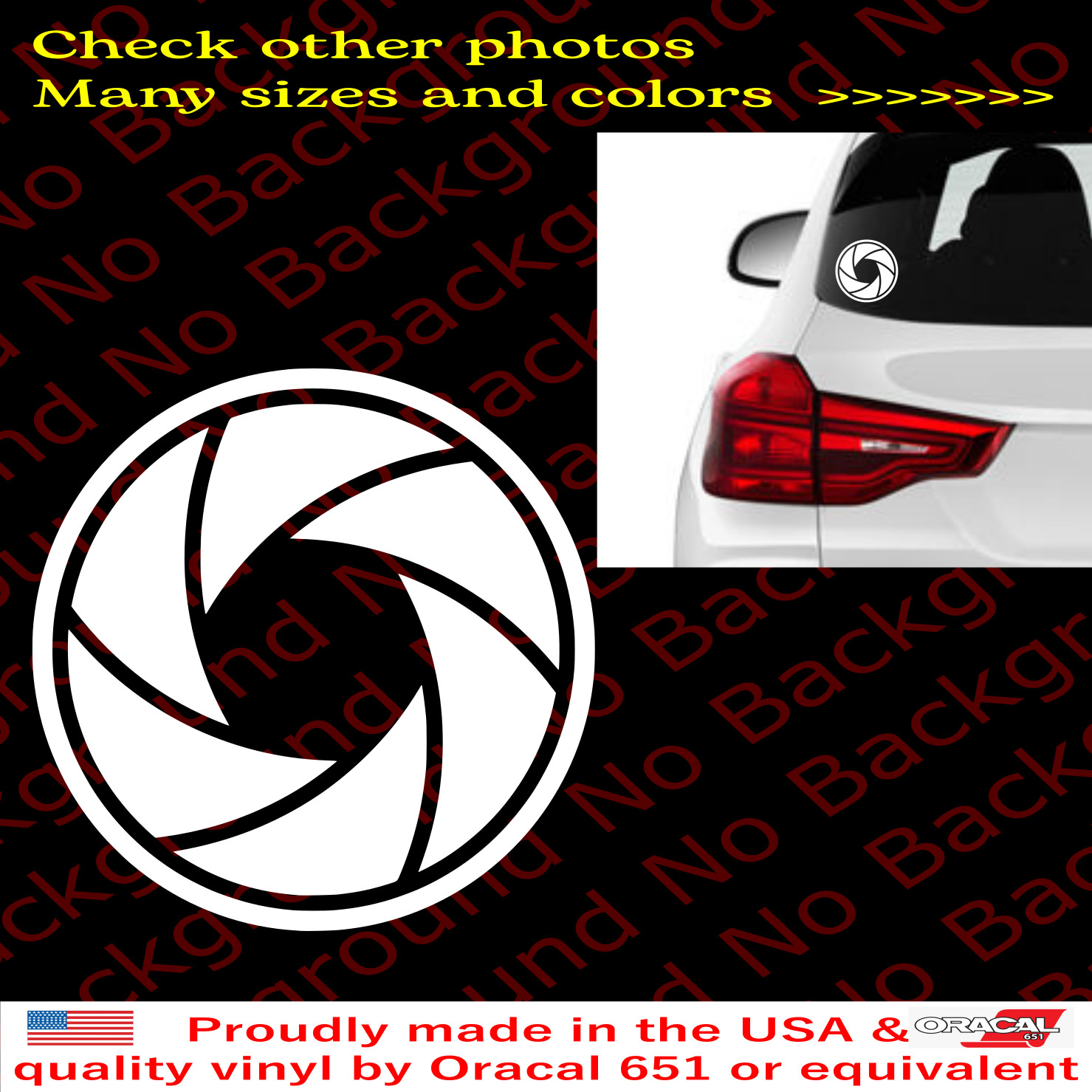 Camera Shutter Vinyl Die Cut Decal Sticker Photography Film Videography FY161