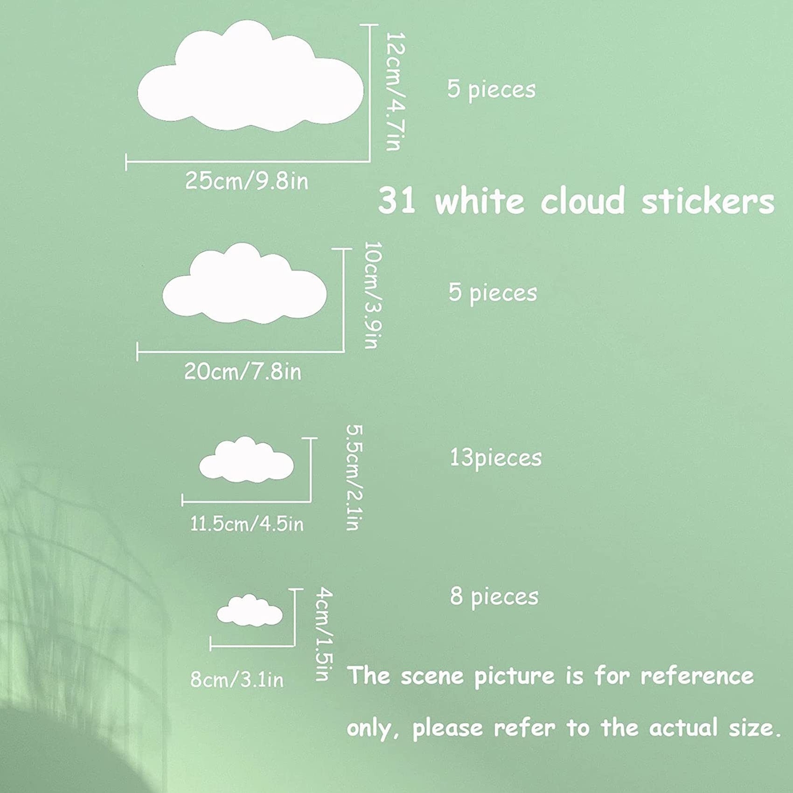 Big Clouds Wall Decals Removable DIY Large Vinyl Sticker Self Adhesive Wallpa…
