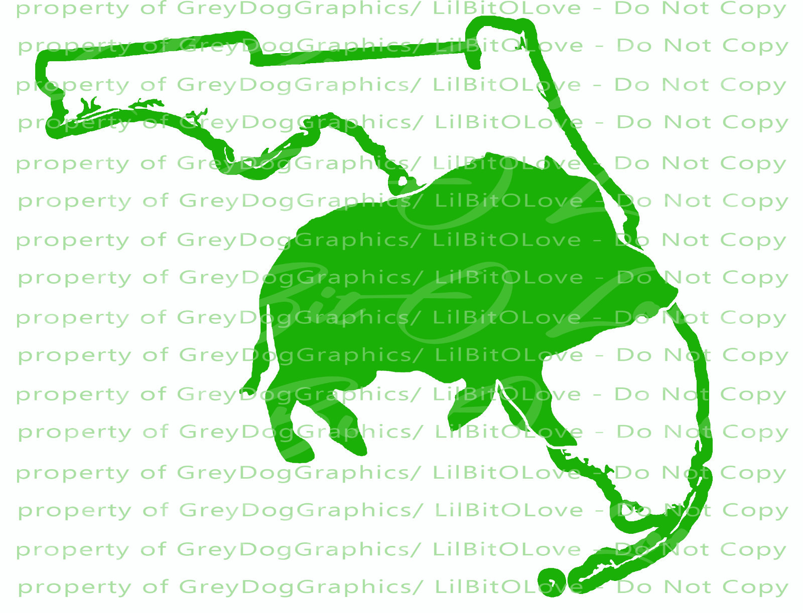 Solid Hog Boar over the Florida State Outline Hunter Vinyl Decal Sticker Hunting