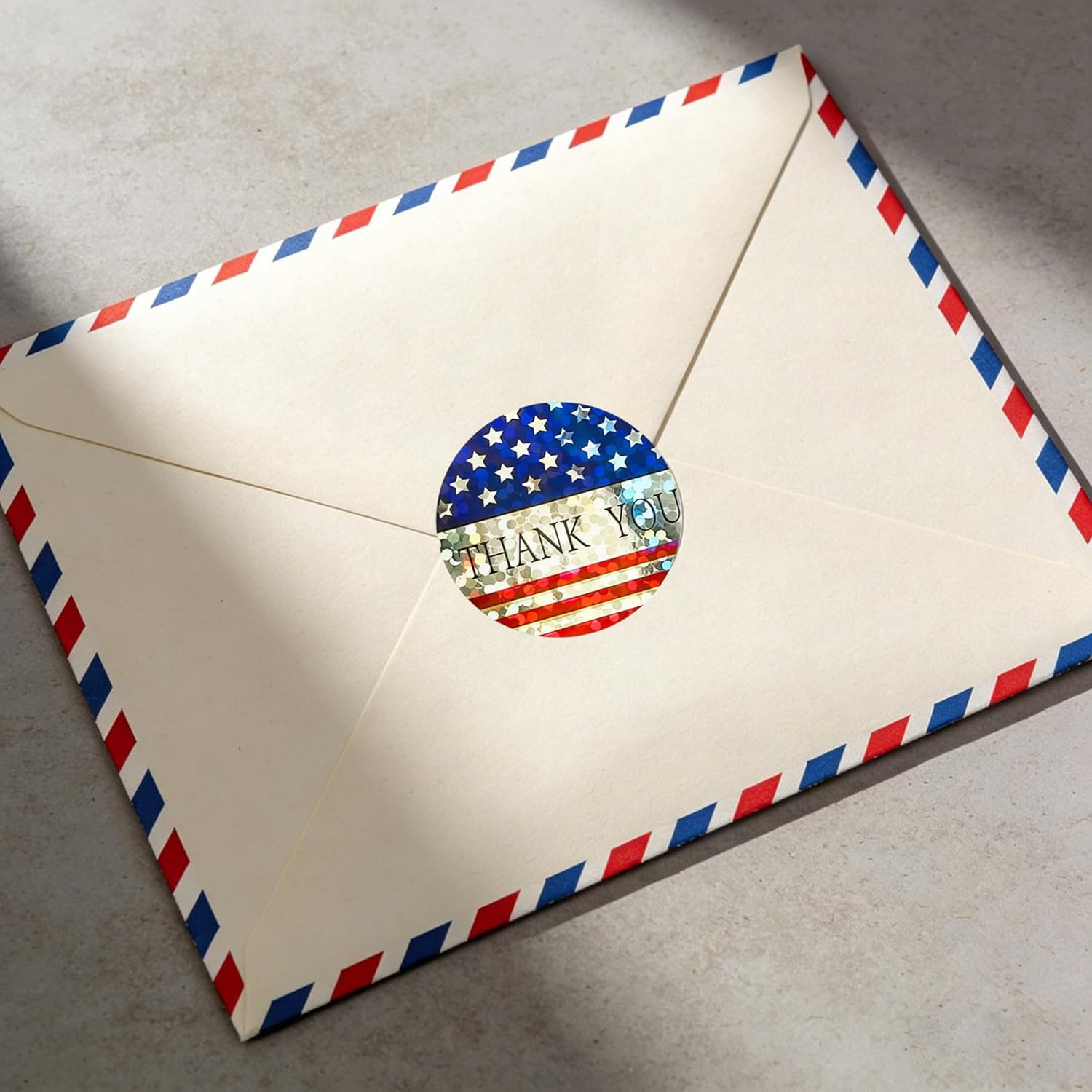 American Flag Thank You Stickers 500 Pcs 4th of July Patriotic Labels