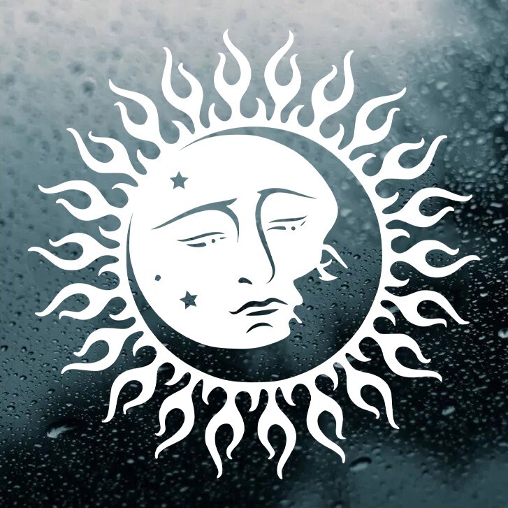 Sun and Moon Vinyl Decal | Yin Yang Solar Lunar Astrology | Die Cut Sticker