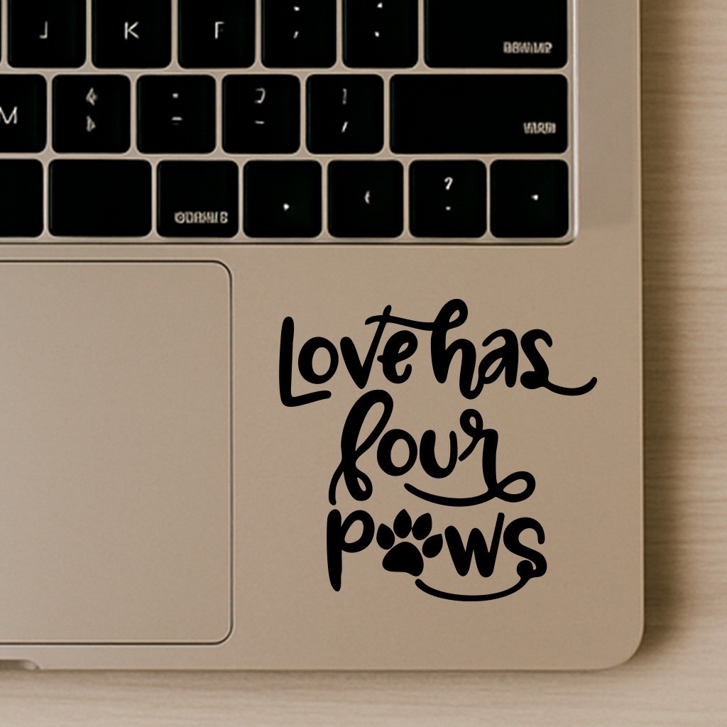 Love Has Four Paws Vinyl Decal – Cute Dog Cat Lover Sticker for Car