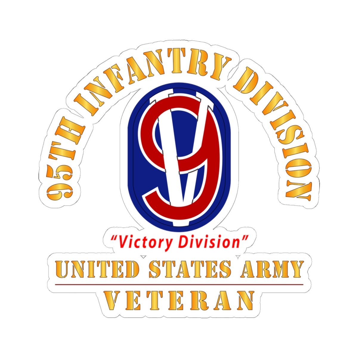 Kiss-Cut Stickers – Army – SSI – 95th Infantry Division – Victory Division – US