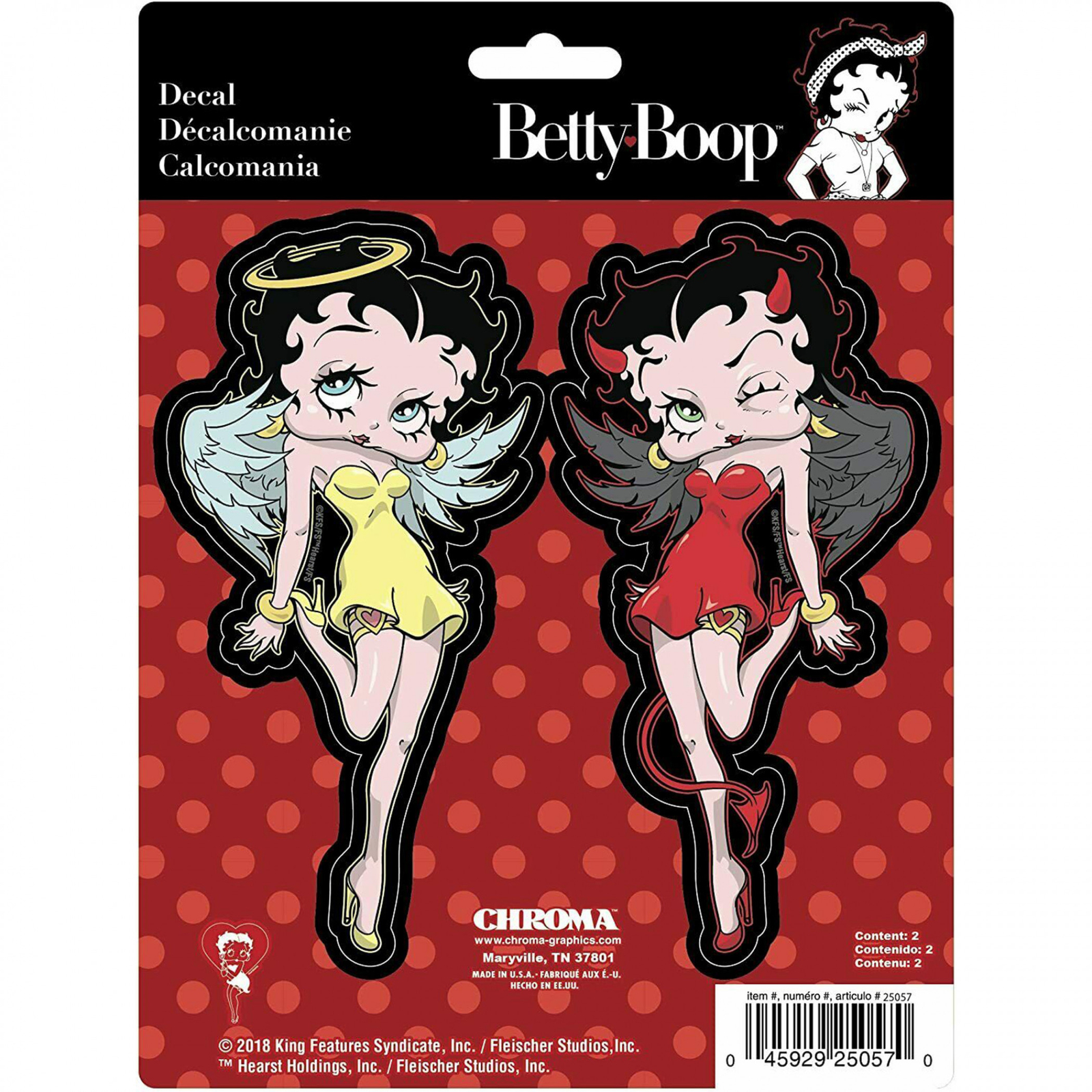 Betty Boop Angel and Devil Car Emblem Multi-Color