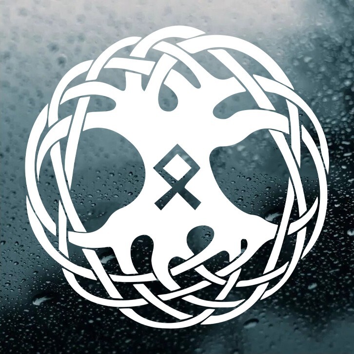 Tree of Life with Othala Rune Vinyl Decal | Viking Yggdrasil Norse Mythology