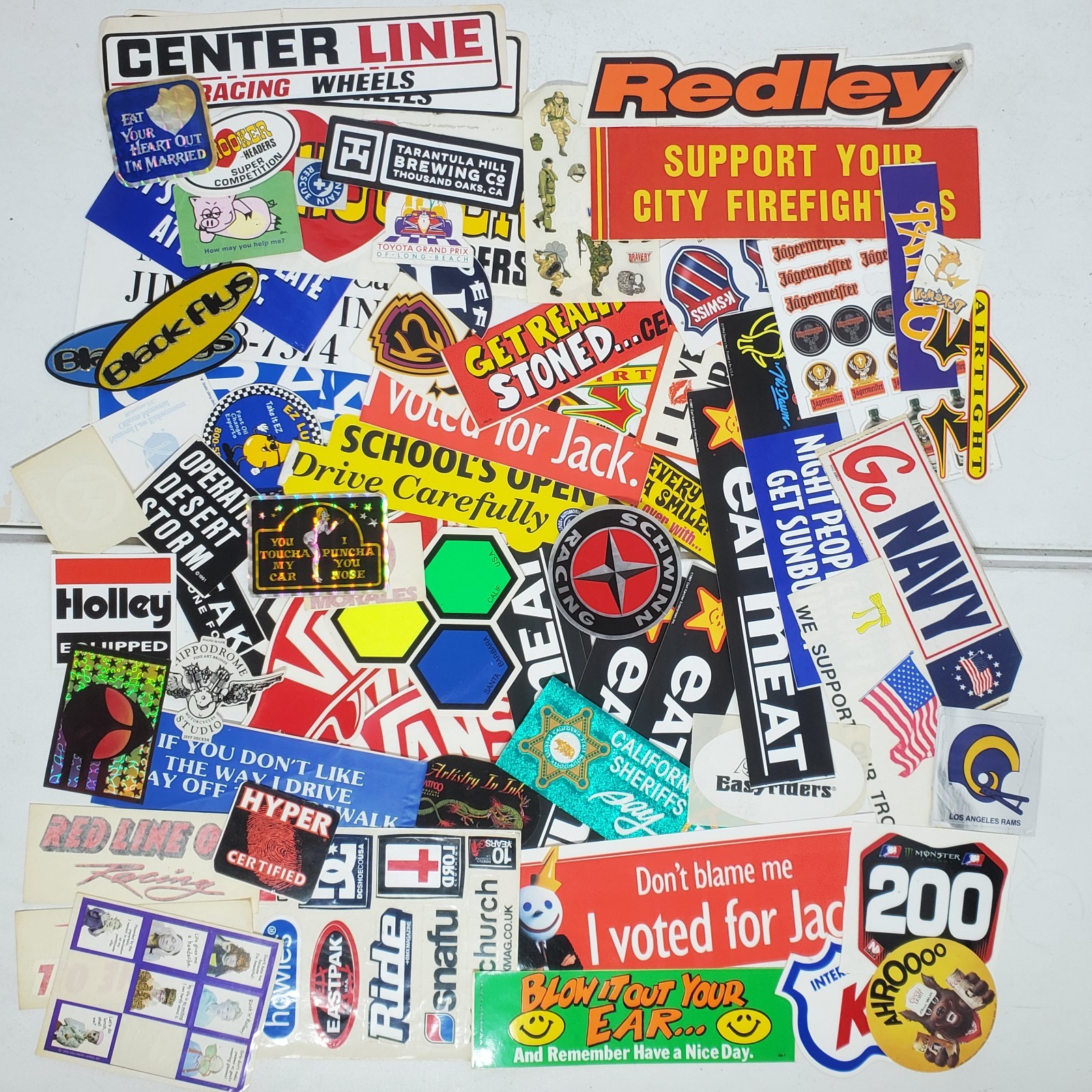 HUGE Sticker Lot Of 75 Assorted Fast Food Novelty Humorous Racing Vans & More